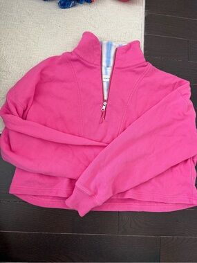 Something Navy Hot Pink Half-Zip Pullover